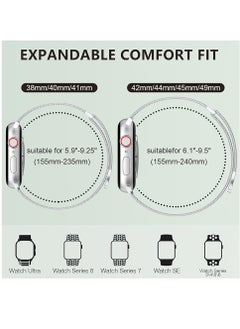 Generic Compatible with Apple Watch Band Series 9/Ultra 2/SE/Ultra/8/7/6/5/4/3/2/1 42mm 44mm 45mm 49mm Stainless Steel Mesh Loop Magnetic Clasp Replacement for iWatch Bands Silver  - Image 2
