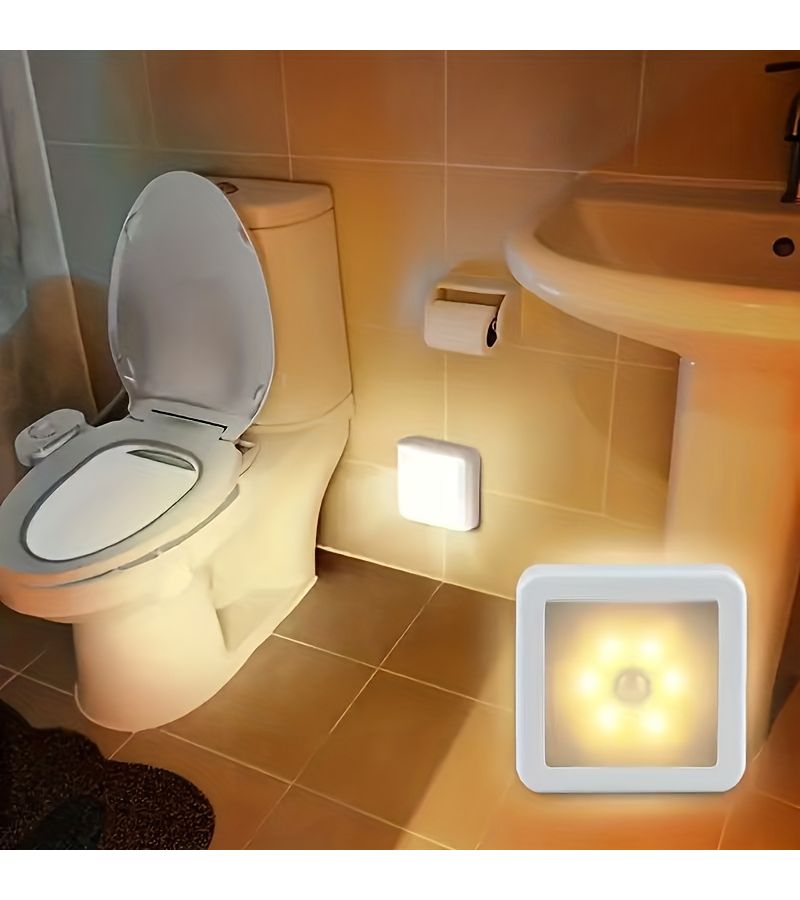 ATAHO 1 Warm Yellow Smart Sensing Motion Sensor LED Floor Ceiling Wall Light Wireless Automatic Switch Plug And Play Installation Modern Square Design Suitable For Hallways Stairs Living Rooms Bedrooms Batteries Not Included Ideal Home Garage - Image 2