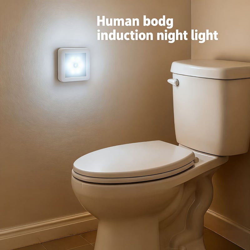 ATAHO 1 Warm Yellow Smart Sensing Motion Sensor LED Floor Ceiling Wall Light Wireless Automatic Switch Plug And Play Installation Modern Square Design Suitable For Hallways Stairs Living Rooms Bedrooms Batteries Not Included Ideal Home Garage - Image 1