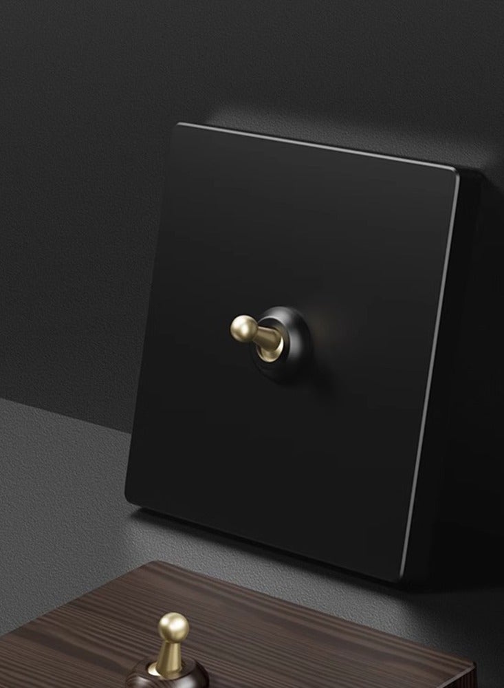 الأسلوب الفرنسي الأسود النحاس القديم الرافعة التبديل مع لوحة للمنزل ضوء الجدار الصناعي الأسلوب مربع متعدد التحكم لواحد ضوء اللون أنيق ضوء التبديل - Image 1