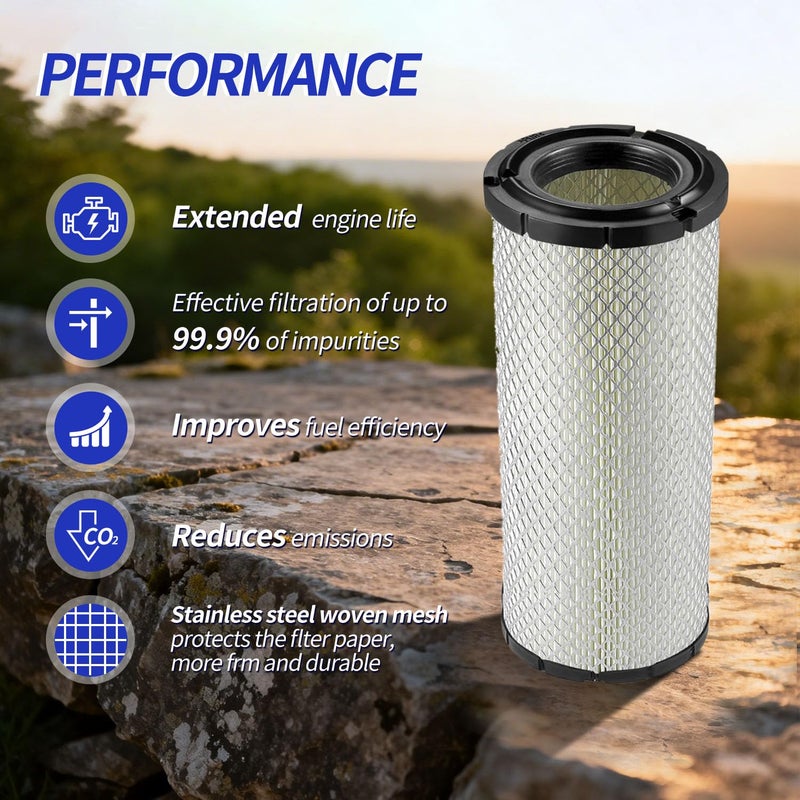 Deflife For Kawasaki 11013-7044 & 11013-7045 Inner & Outer Air Filter Cleaners Combo OEM for Donaldson Kohler 25-083-01-S P821575 & P822858 - Image 2