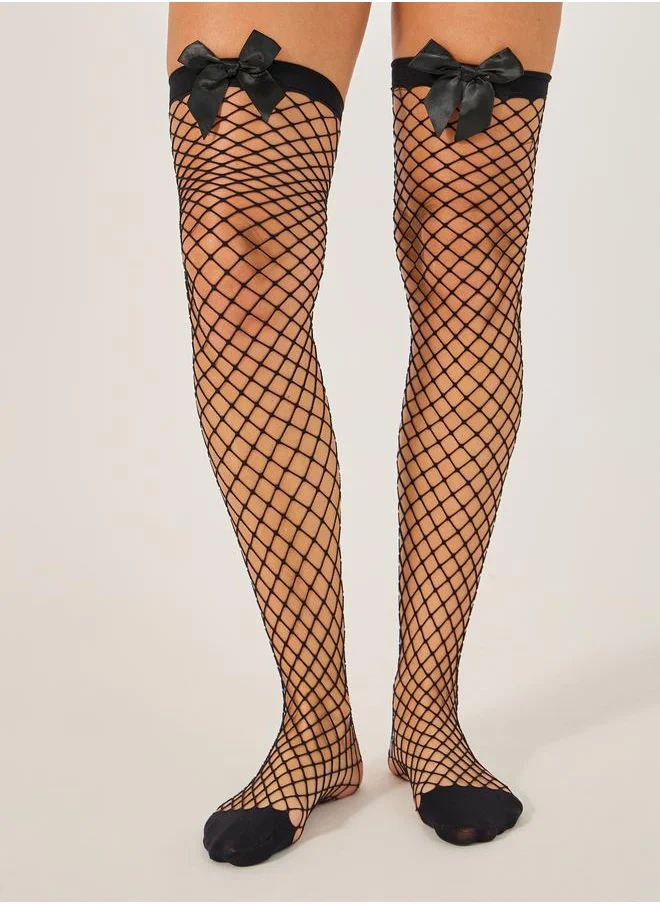 ستايلي Styli Bow Detail Net Stockings