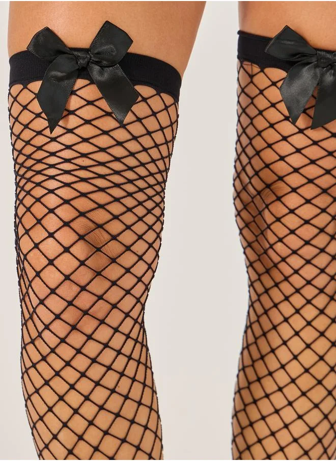 ستايلي Styli Bow Detail Net Stockings