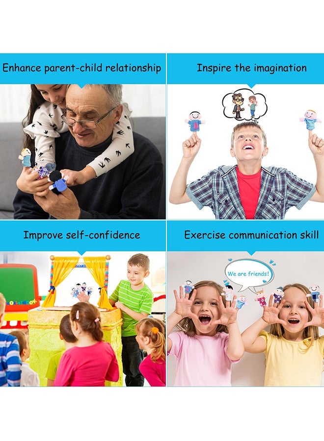 6 Pcs Family Finger Puppets,Soft Plush Interactive Finger Puppet Set,Educational Family Member Puppets for Toddlers for Storytelling Playtime Early Learning and Parent Child Interaction - Image 5