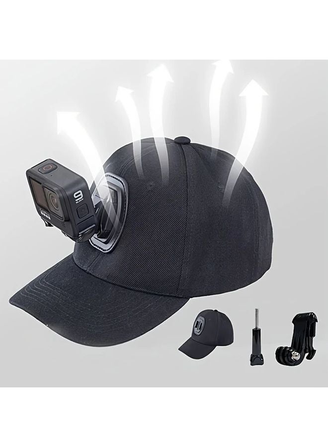 Black Adjustable Canvas Sun Hat Cap For Hero 8 7 5 SJCAM SJ7000 SJ6000 M20 Eken H9 H9R H8 Pro Yi 4K SOOCOO Sport Action Camera - Image 2