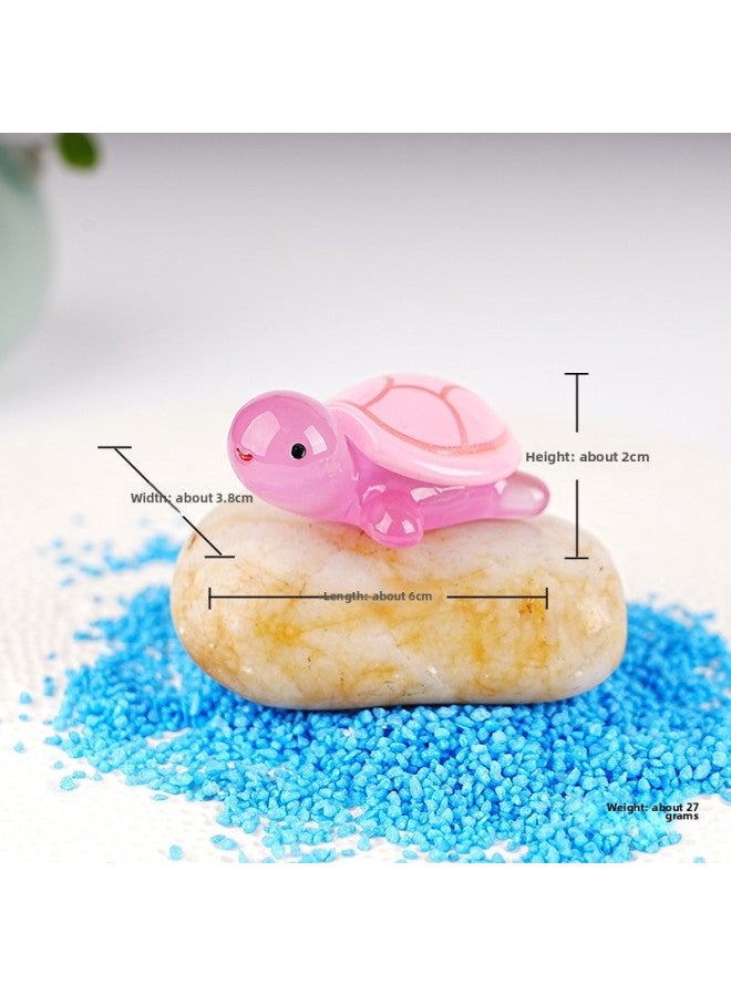 Diy Cream Glue Blind Bag Simulation Luminous Turtle Hairpin Patch Hand-made Pendant Resin Accessories Tide Play Micro Landscape-Color:Rose Red-Specifications:Glow-in-the-dark Turtle  - Image 1