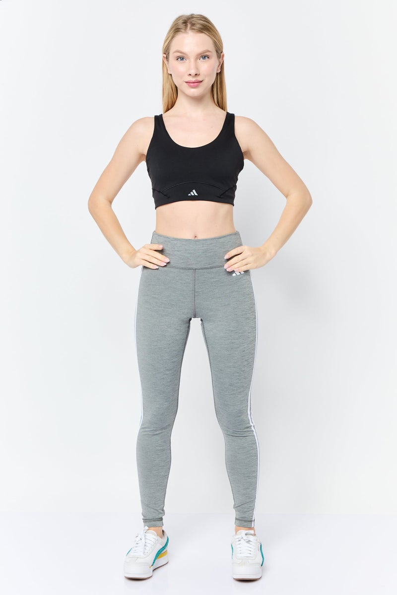 Adidas حمالة صدر رياضية مبطنة بشعار العلامة التجارية للنساء، سوداء - Image 3