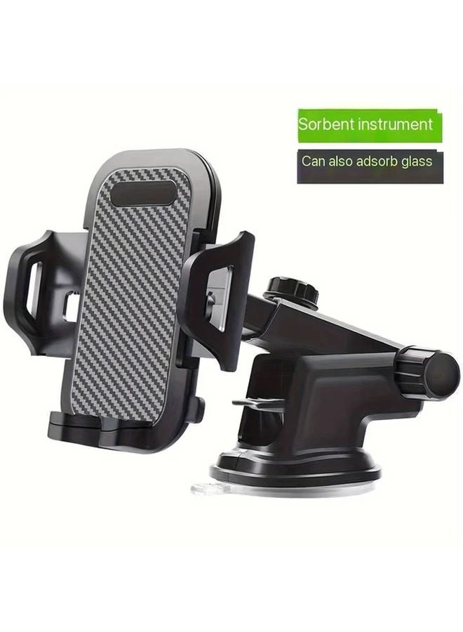 Black Universal Car Phone Holder Strong Suction Cup Mount Adjustable Dashboard Grip - Image 2