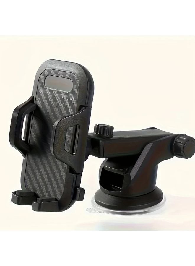 Black Universal Car Phone Holder Strong Suction Cup Mount Adjustable Dashboard Grip - Image 1