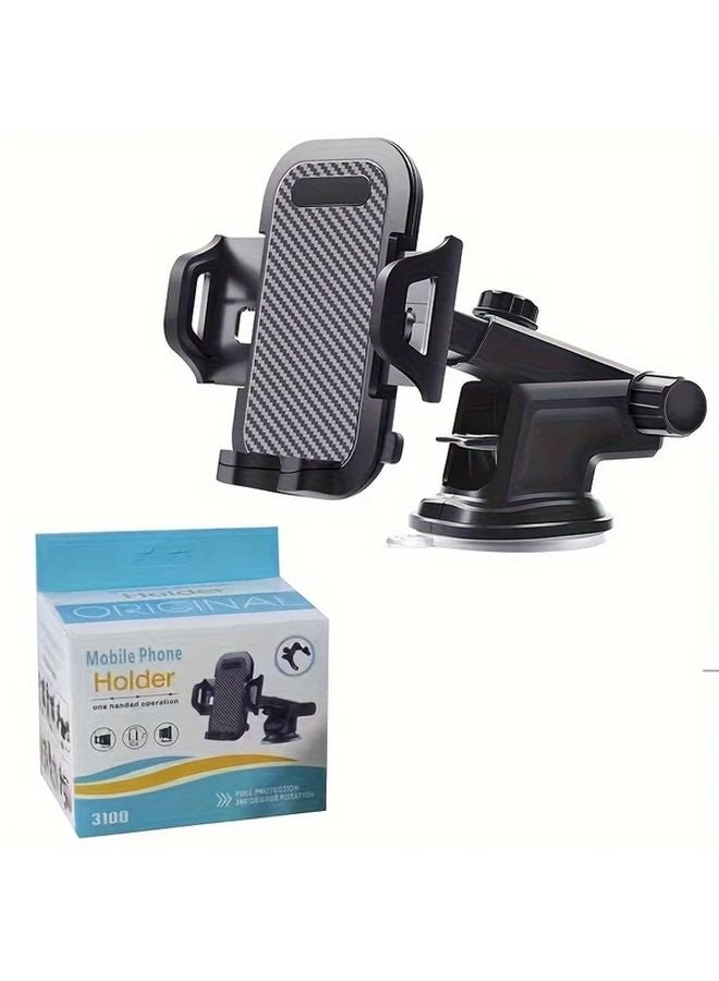 Black Universal Car Phone Holder Strong Suction Cup Mount Adjustable Dashboard Grip - Image 4