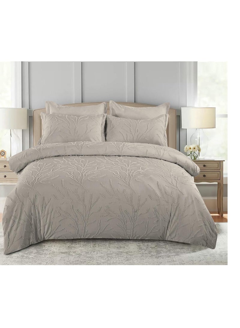 Luxury 6-Piece Embroidered Comforter Set – King Size Bedding Set with Fitted Sheet & Pillowcases | 220x240cm