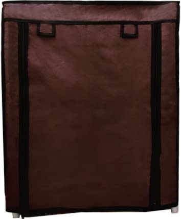 SANAMSTORE SANAMSTORE Open 4 Tier Metal Pipe with NonWoven 100GSM Fabric Cover ShoeClothToyBooks RackBrown - Image 3