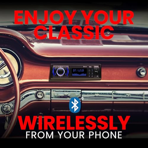 BOSS AUDIO SYSTEMS نظام الصوت BOSS 609UAB - ستيريو سيارة متعدد الوسائط - دين واحد، بلوتوث صوتي ومكالمات بدون استخدام اليدين، ميكروفون مدمج، مشغل MP3، بدون مشغل CD/DVD، منفذ USB، مدخل AUX، مستقبل راديو AM/FM - Image 4