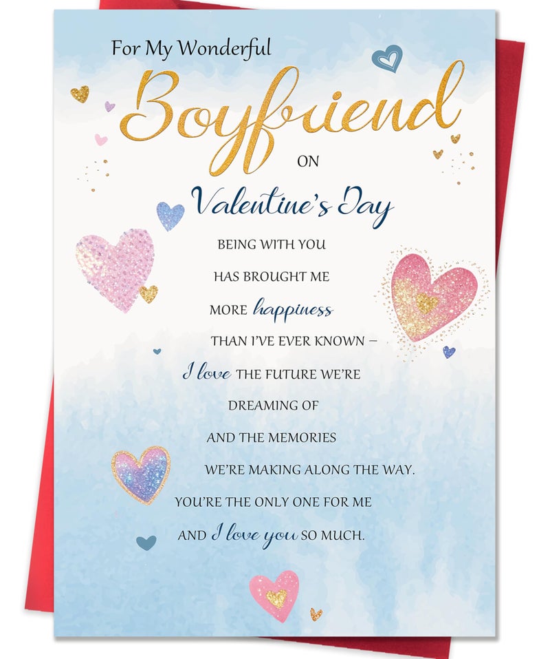 Smithtuy Valentines Day Card for Boyfriend,Valentines Day Cards for Him,Boyfriend Valentines Day Gifts with Sweet Love Message - Image 1