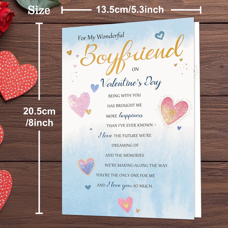 Smithtuy Valentines Day Card for Boyfriend,Valentines Day Cards for Him,Boyfriend Valentines Day Gifts with Sweet Love Message - Image 3