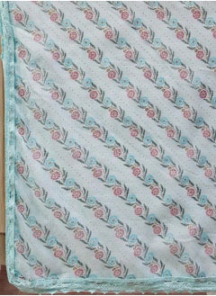 ISHIN Women's Blue Rayon Printed Tunic Full Length Casual Straight Fit Kurta Set  - Image 5