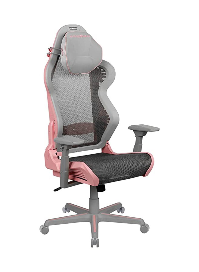 DXRacer AIR Ultra-Breathable Gaming Chair with Memory foam headrest cushion & Built-in lumbar support - Pink & Grey - Image 5