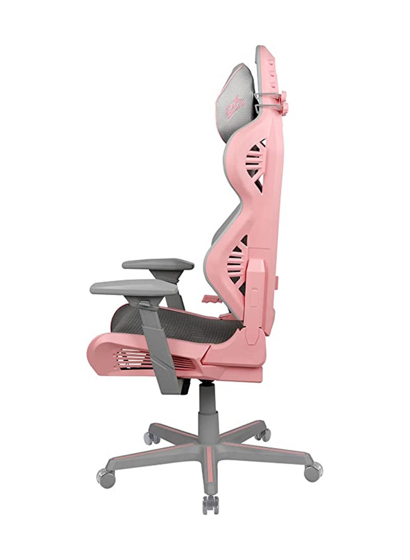 DXRacer AIR Ultra-Breathable Gaming Chair with Memory foam headrest cushion & Built-in lumbar support - Pink & Grey - Image 3