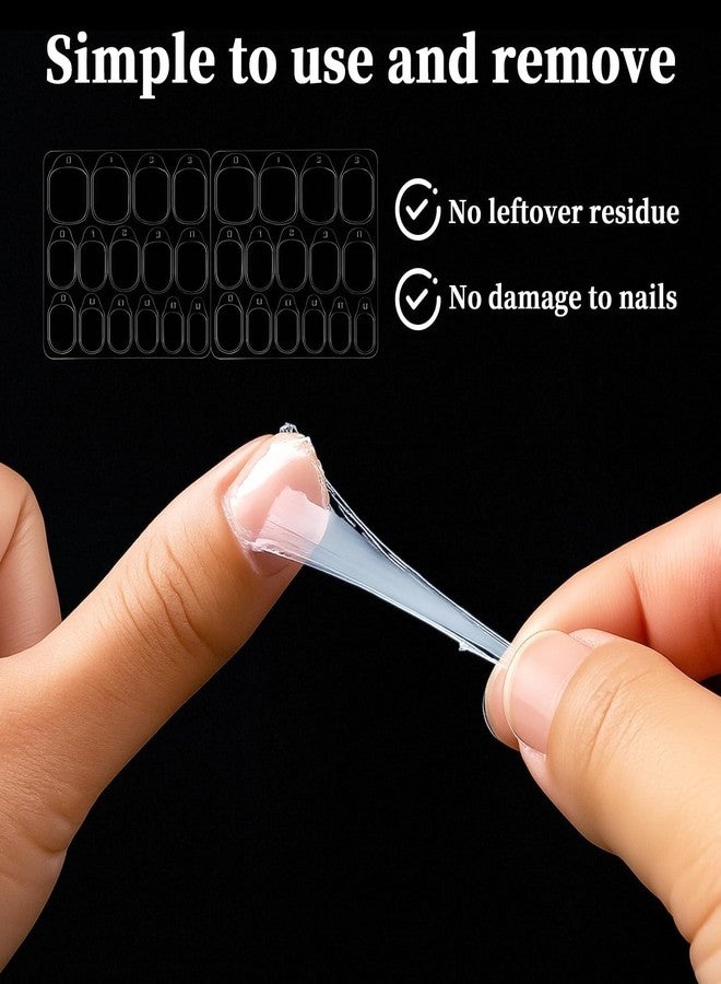 Asofelk 600 PCS Nail Adhesive Tabs (40 Sheets), Clear Ultra-Thin Double-Sided Press on Nail Stickers, 14 Sizes Waterproof Sticky Tabs for Fake Nails & DIY Manicure - Image 3