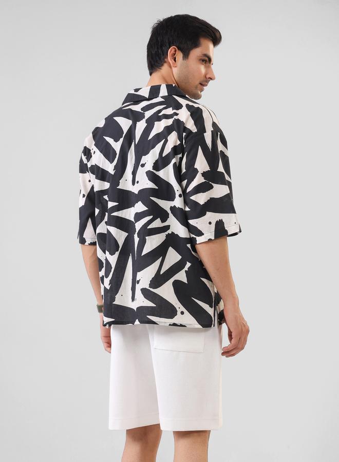 TRULOOM Men Printed Oversized Cotton Shirt - Image 3