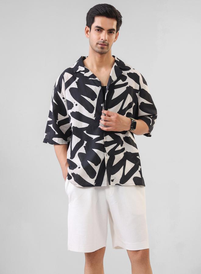 TRULOOM Men Printed Oversized Cotton Shirt - Image 5