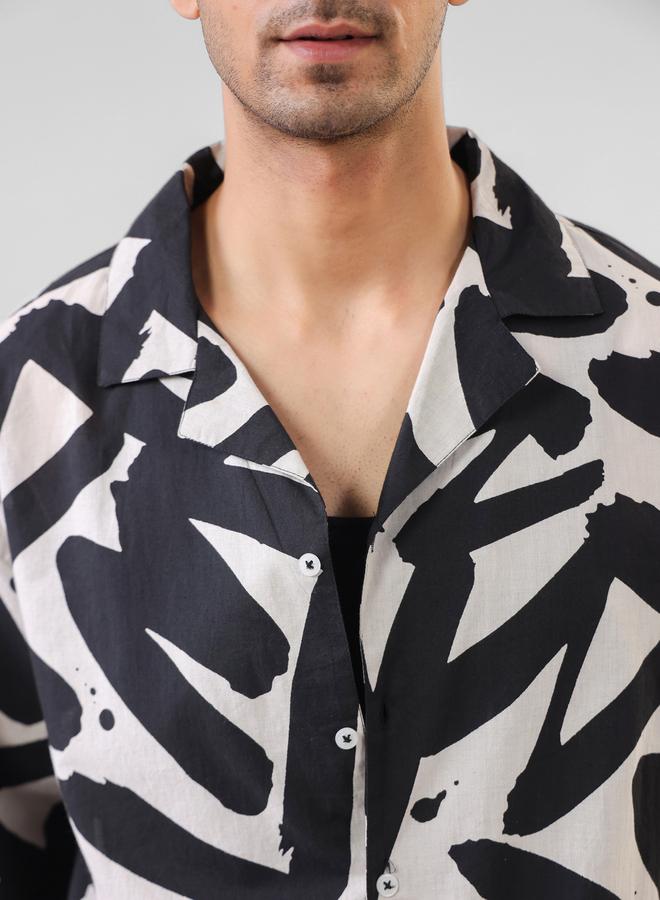 TRULOOM Men Printed Oversized Cotton Shirt - Image 4