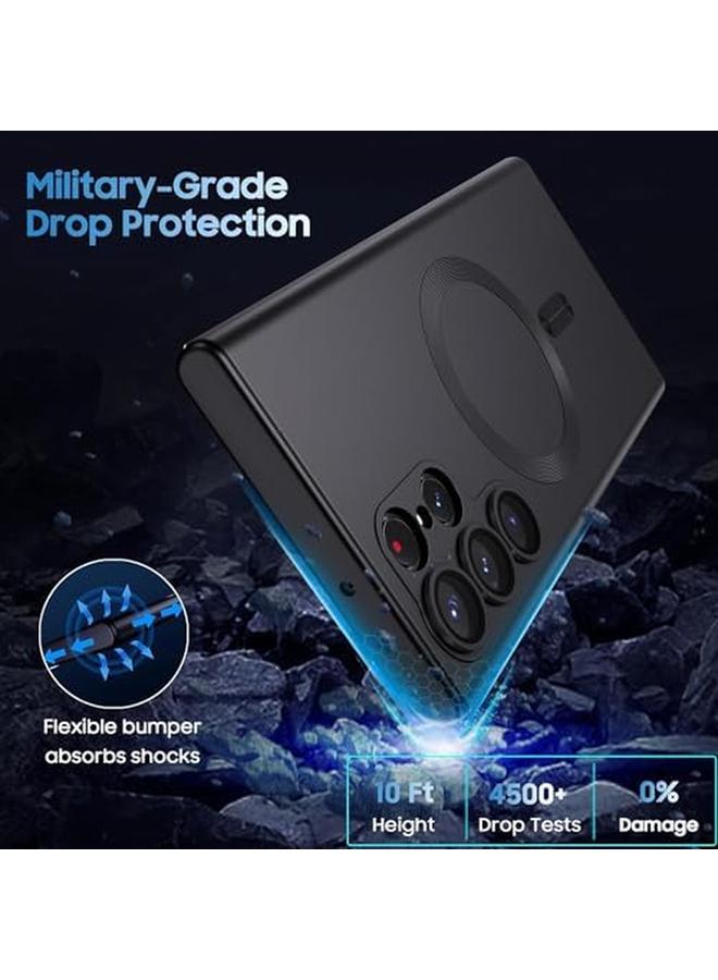 إيروريكس جراب غير لامع لهاتف Samsung Galaxy S24 Ultra متوافق مع Magsafe غطاء مغناطيسي رفيع مع واقي مدمج لعدسة الكاميرا وغطاء هاتف مقاوم للصدمات S24 Ultra أسود - Image 3