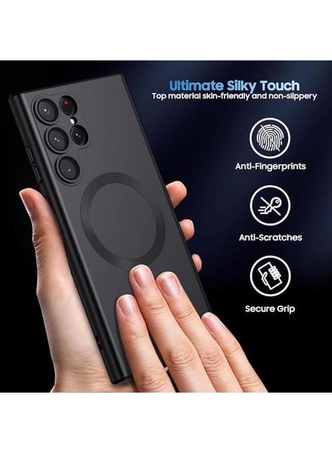 إيروريكس جراب غير لامع لهاتف Samsung Galaxy S24 Ultra متوافق مع Magsafe غطاء مغناطيسي رفيع مع واقي مدمج لعدسة الكاميرا وغطاء هاتف مقاوم للصدمات S24 Ultra أسود - Image 5