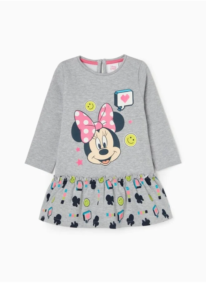 زيبي Long Sleeve Dress for Baby Girls 'Minnie', Grey