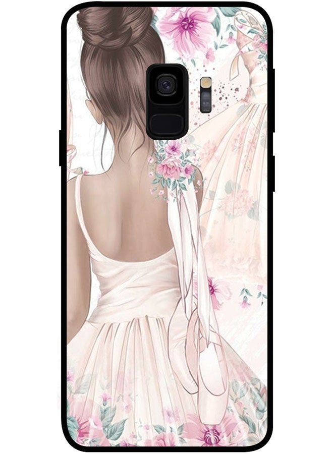 EYE CATCH Protective Case Cover For Samsung Galaxy S9 Smart Series Printed Protective Case Cover for Samsung S9 Girl Drinking Coffee - Image 1
