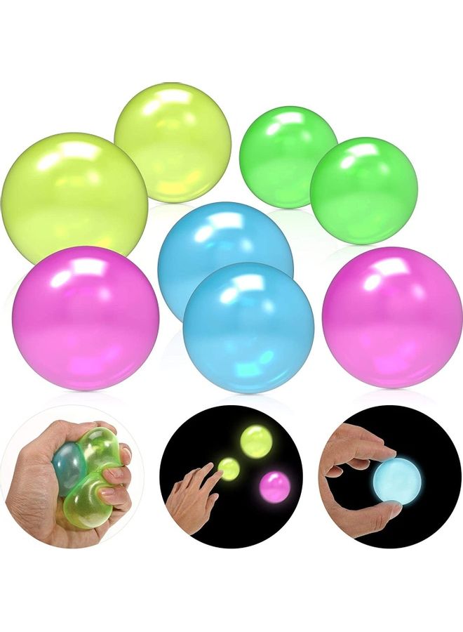 NIBEMINENT 8-Piece Glowing Stress Relief Sticky Balls - Image 1