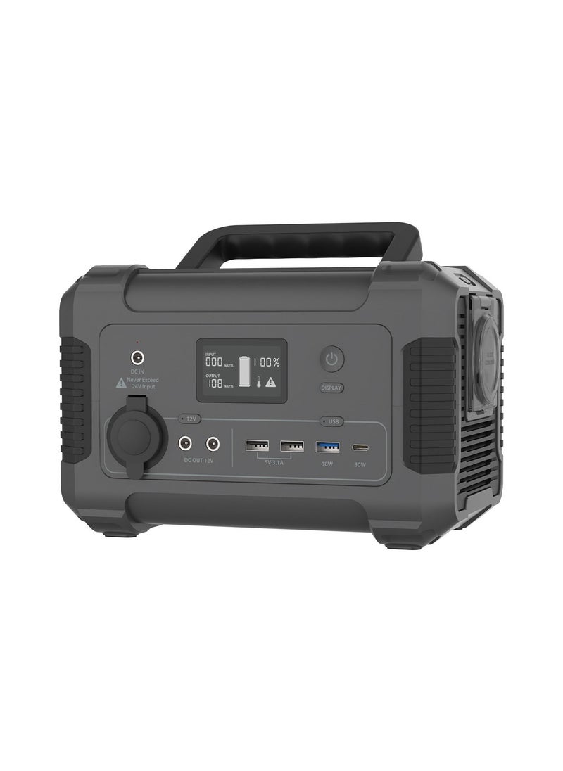 Powerology - 62500mAh Power Generator 200W Pure Sine-Wave Output 3.1A Dual USB Optimal Charger/ 220V UK AC Output with Solar Panel For Re-Charge / LCD Information Panel and Built-in Protection - Black - Image 1