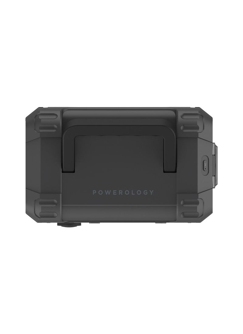 Powerology - 62500mAh Power Generator 200W Pure Sine-Wave Output 3.1A Dual USB Optimal Charger/ 220V UK AC Output with Solar Panel For Re-Charge / LCD Information Panel and Built-in Protection - Black - Image 1