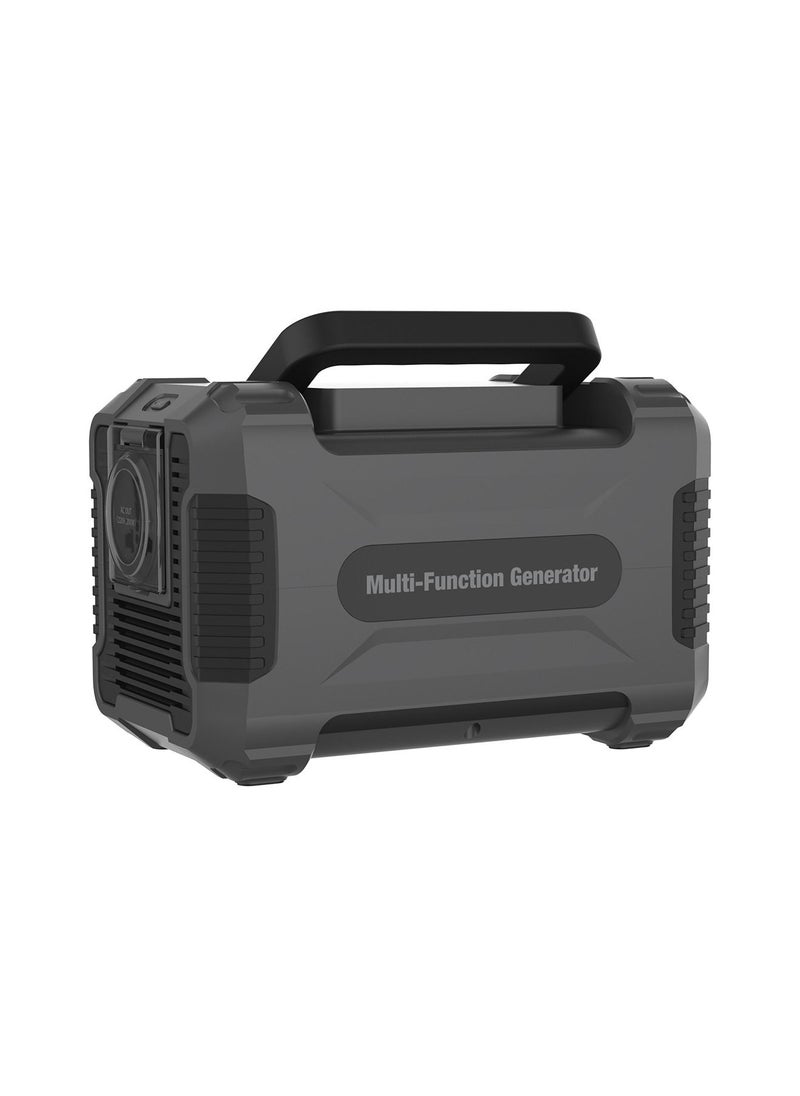 Powerology - 62500mAh Power Generator 200W Pure Sine-Wave Output 3.1A Dual USB Optimal Charger/ 220V UK AC Output with Solar Panel For Re-Charge / LCD Information Panel and Built-in Protection - Black - Image 1