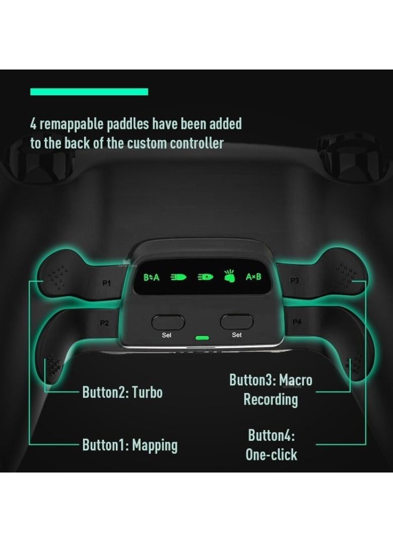 Compatible PS5 Bluetooth Gaming Controller Elite Four Rear Button Programmable Custom Mapping Three-Speed Rapid Fire Back Button