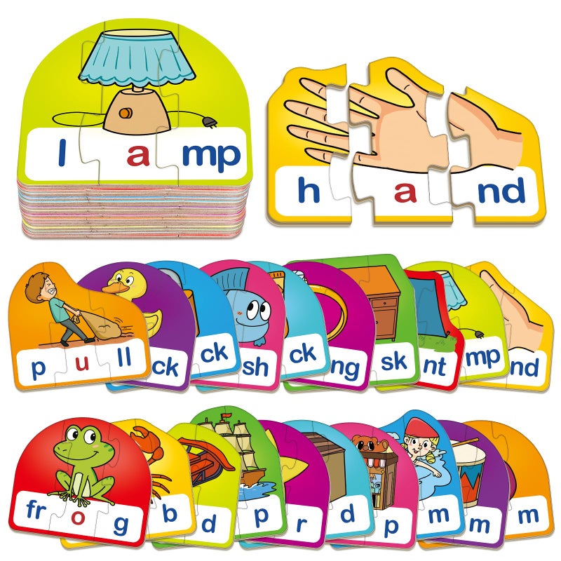 HugHush CVCC CCVC Puzzle Cards for KidsPhonics GamesSpeech Therapy Toys for Toddlers3 Alphabet Letter Word PuzzleLearning Reading Spelling GamesPreschool Kindergarten Classroom Must Haves - Image 3