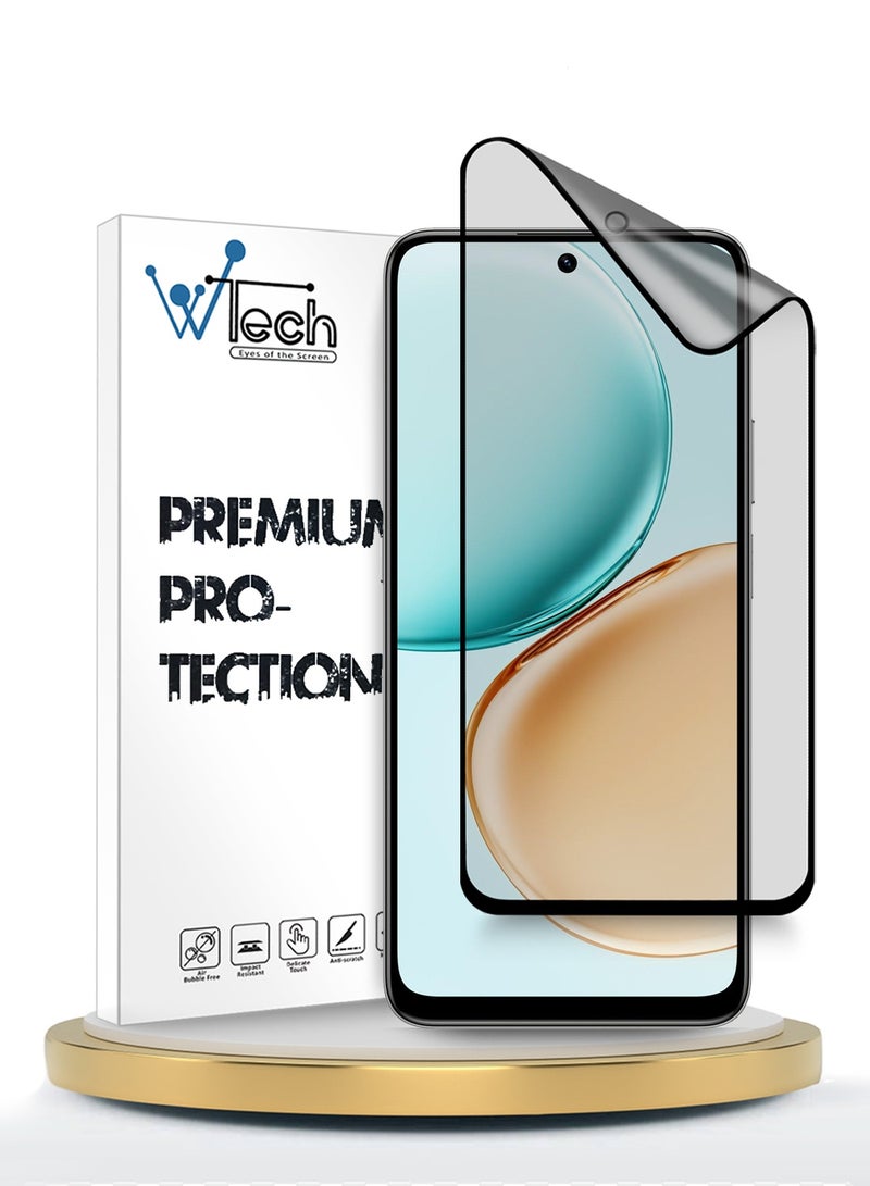 دبليو تيك حماية شاشة مرنة كاملة التغطية بحماية نانو سيراميك للـ Honor X7d 4G 2025 Premium مع لاصق كامل (MSCNMN) - شفاف/أسود - Image 1