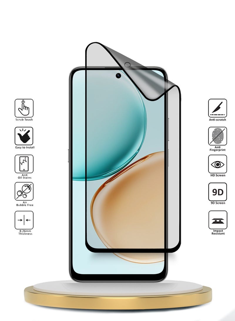 دبليو تيك حماية شاشة مرنة كاملة التغطية بحماية نانو سيراميك للـ Honor X7d 4G 2025 Premium مع لاصق كامل (MSCNMN) - شفاف/أسود - Image 2