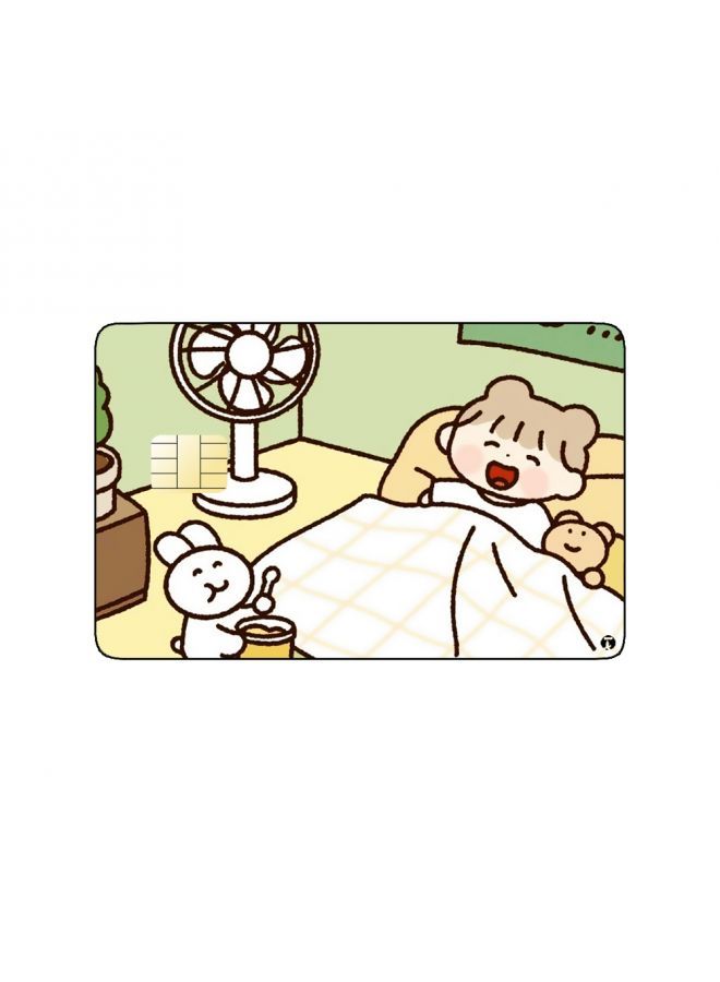 RKN PRINTED BANK CARD STICKER Cute Girl Drawing With Bunny - Image 1