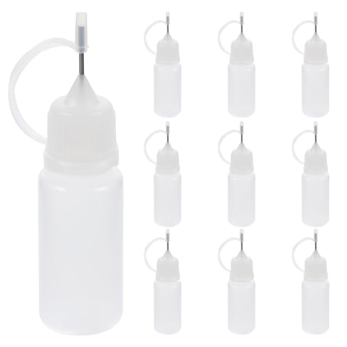 ROSENICE Needle Bottle 10ml Glue Bottle Applicator for DIY 10Pcs(White) - Image 1