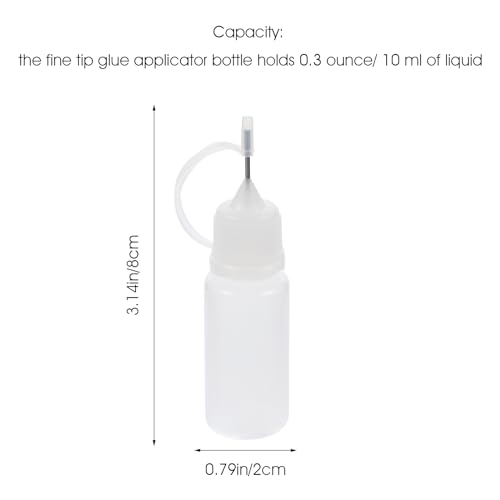 ROSENICE Needle Bottle 10ml Glue Bottle Applicator for DIY 10Pcs(White) - Image 3
