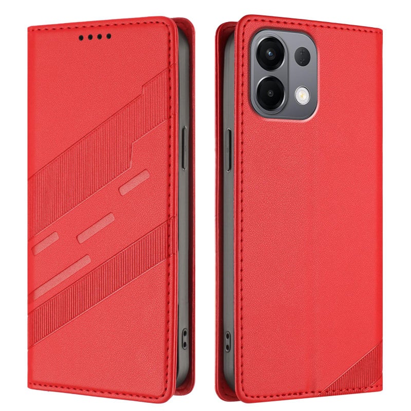HuHa Case Cover For OPPO K13 5G Embossed Multi-functional Wallet Retro Leather Phone Case(Red) - Image 2
