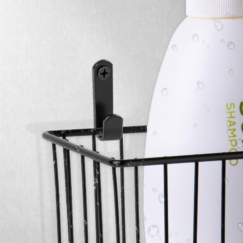 Wetheny Black Wire Basket Wall Mounted(4 Pack) - Metal Toilet Paper Storage Basket - Rectangular Wire Baskets for organizing Kitchen Bathroom Countertop - Image 3