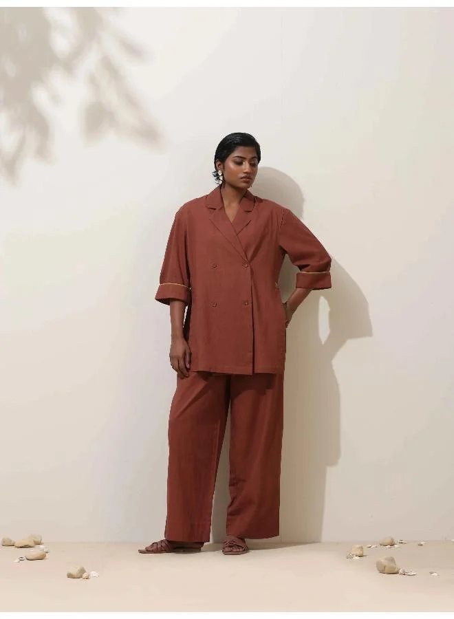 trueBrowns trueBrowns Brown Cotton Co-Ord Set