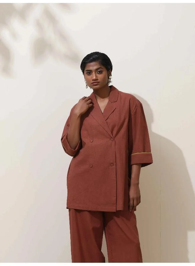 trueBrowns trueBrowns Brown Cotton Co-Ord Set