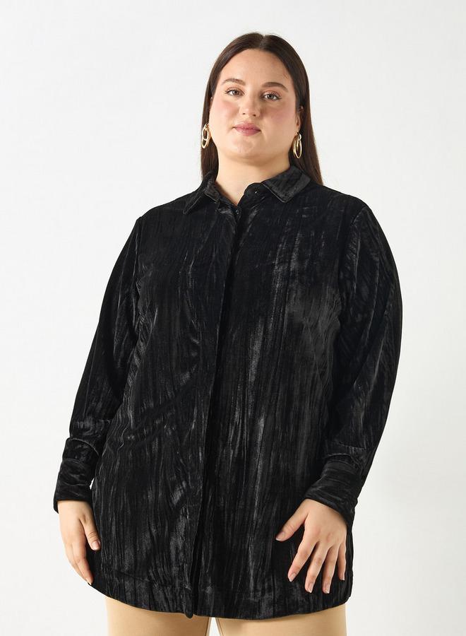  أولا بوبكن قميص بارز الملمس بأكمام طويلة مقاس كبير من أولا بوبكن - Image 1