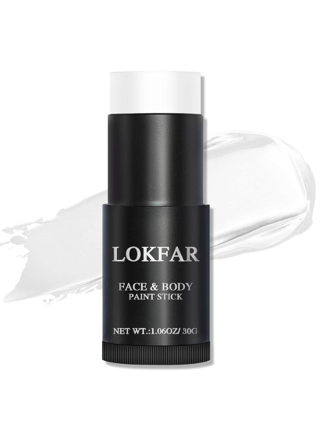 LOKFAR White Face Body Paint Stick, Eye Black Stick for Sports, Waterproof Full-Coverage White Foundation Face Makeup for Halloween Zombie Clown Vampire Skeleton Skull Joker Goth Cosplay Makeup - Image 1