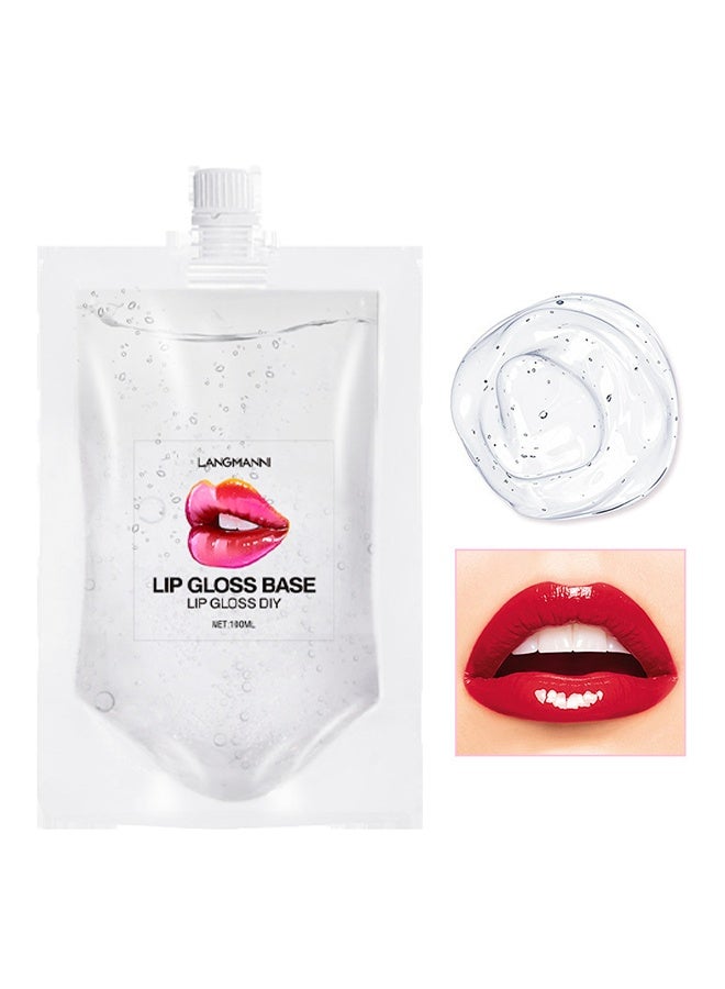 LANGMANNI DIY Lip Gloss Base 100ml, Lip Gloss Base Oil Material Lip Makeup Primers, Primer for DIY Handmade Lip Balms Lip Gloss, Moisturizing Transparent Basic Gel (Clear) - Image 1