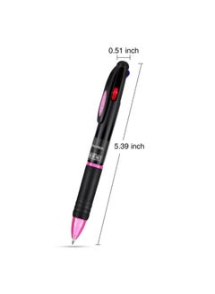 Jovitec JOVITEC 12 Pcs Multicolor Ballpoint Pens 4 in 1 Retractable Ballpoint Pens 4 Colors Gel Ink Ball Point Pen for Office School Teachers Nurses Students Children Gift, 0.7 mm, Black, Blue, Red and Green  - Image 3