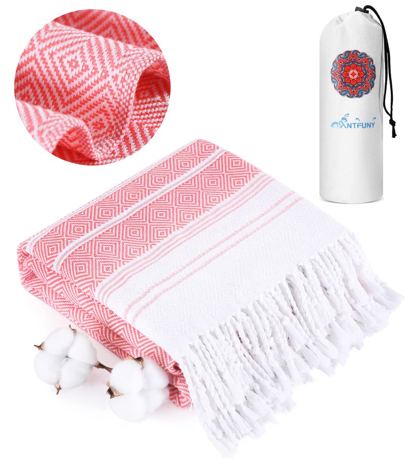 Antfuny Turkish Beach Towels Vacation Essentials Quick Dry Sand Free Women Happy Birthday Gift Ideas Mom Mother Wife Sister Her Teacher Best Friend Retirement 50th 40th 30th Godmother Proposal - Image 1